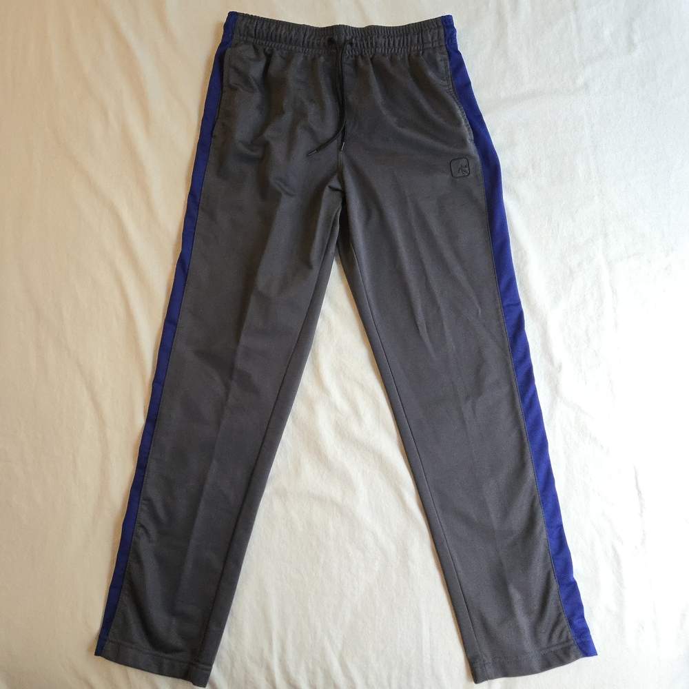 AND1 Men's Grey and Blue Colorblock Side Stripe Joggers